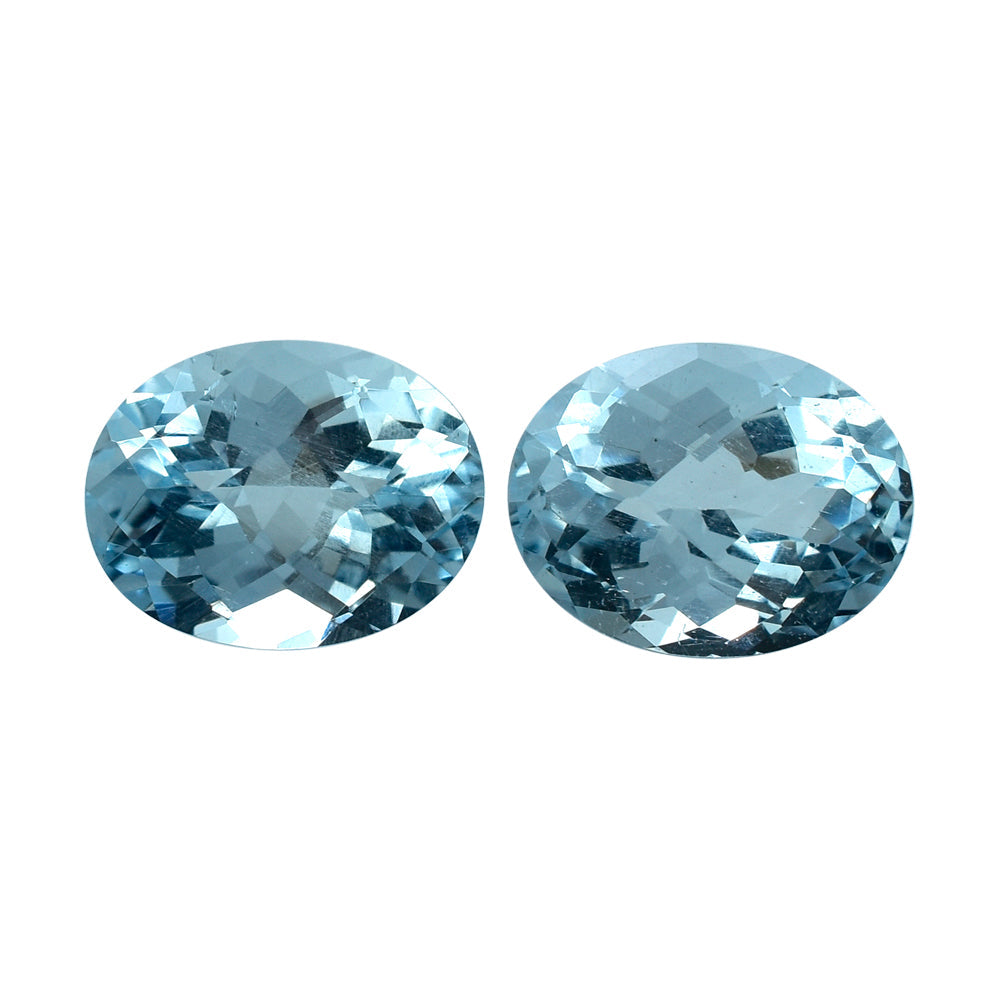 AQUAMARINE CHECKER CUT OVAL (A/SI) 9X7MM 1.87 Cts.