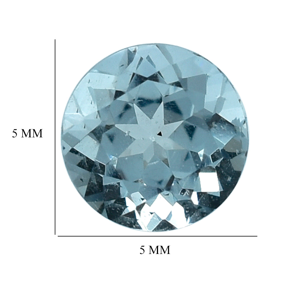 AQUAMARINE CUT ROUND (A/SI) 5MM 0.45 Cts.