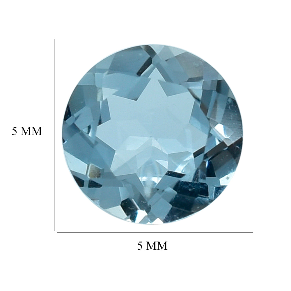 AQUAMARINE CUT ROUND (A/SI) (WINDOW) 5MM 0.36 Cts.