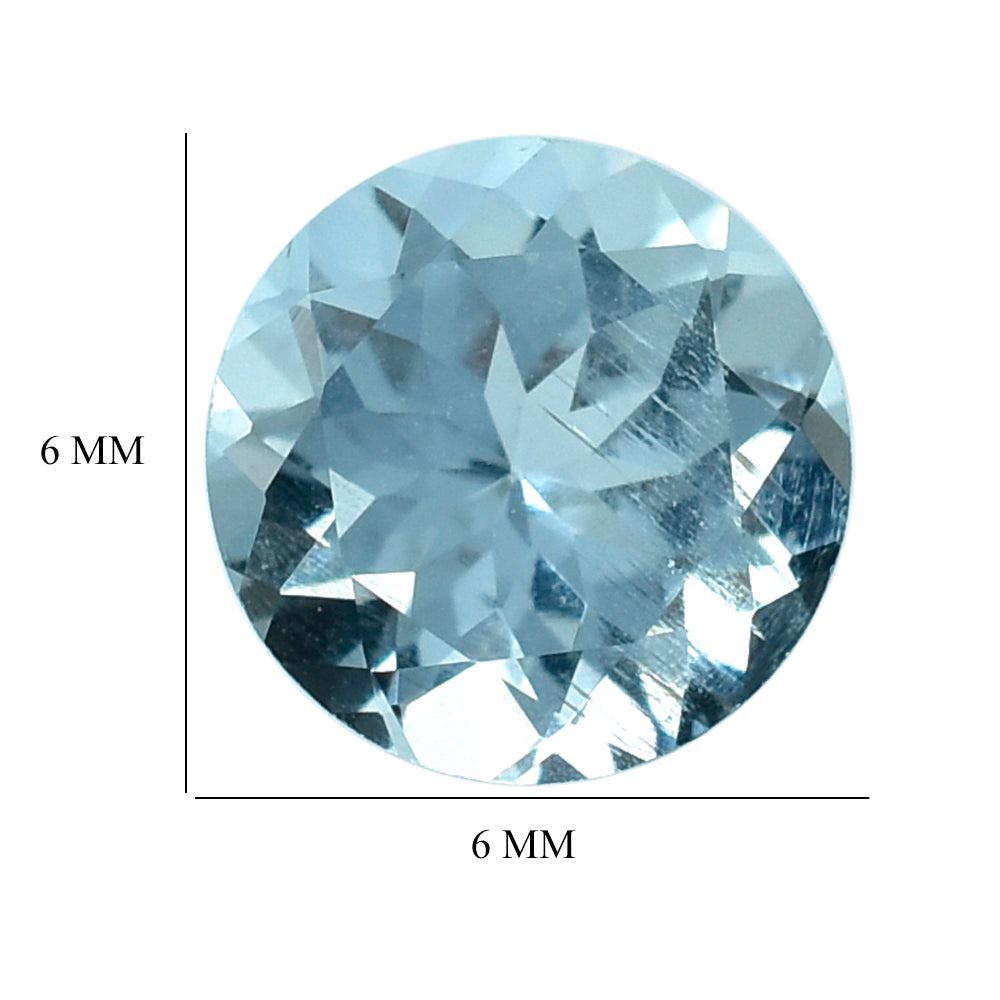 AQUAMARINE CUT ROUND (A/SI) 6MM 0.74 Cts.