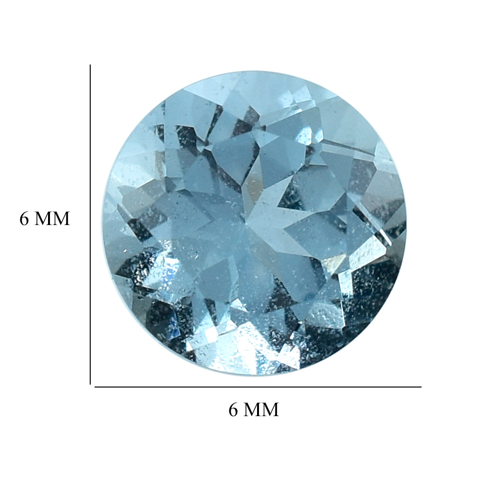 AQUAMARINE CUT ROUND (A/SI) 6MM 0.78 Cts.