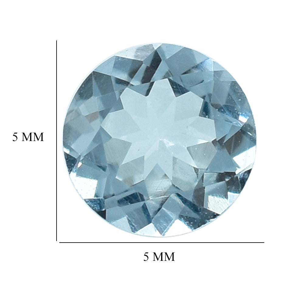 AQUAMARINE CUT ROUND (C/SI) 5MM 0.40 Cts.