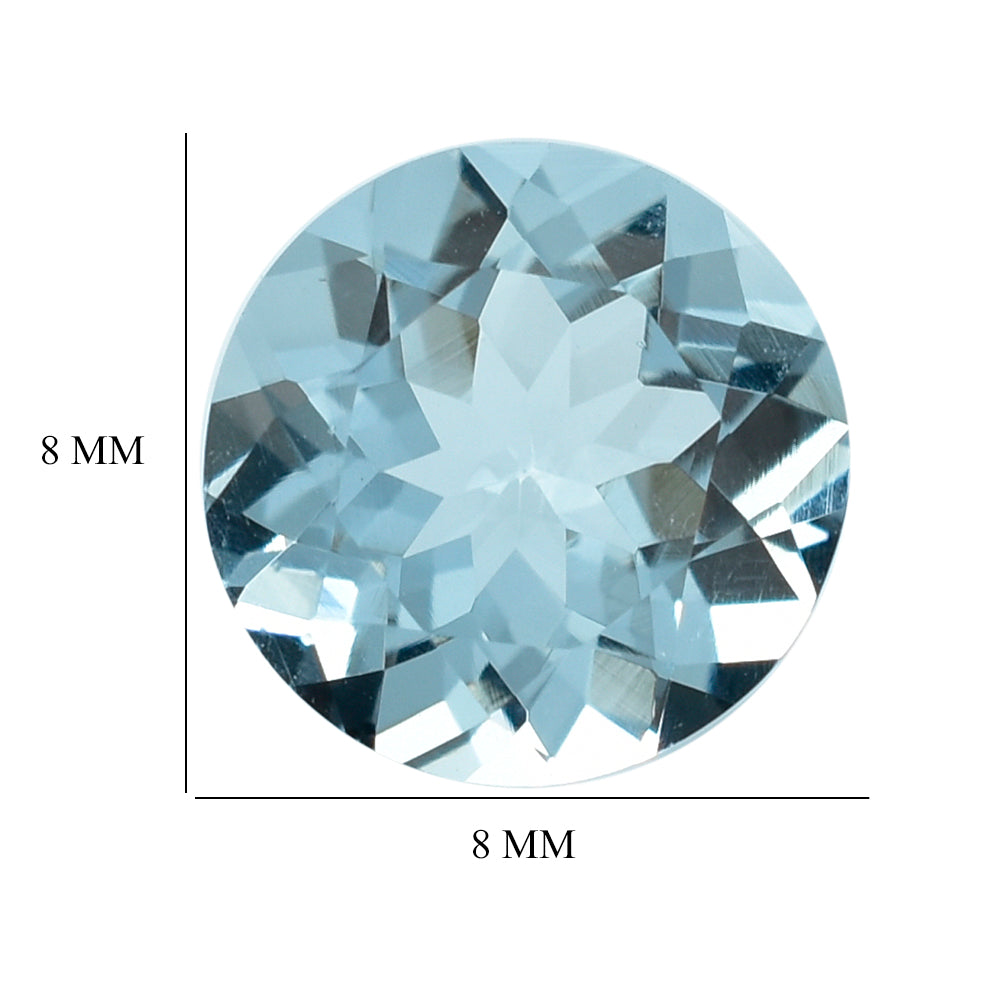 AQUAMARINE CUT ROUND (A/SI) 8MM 1.68 Cts.