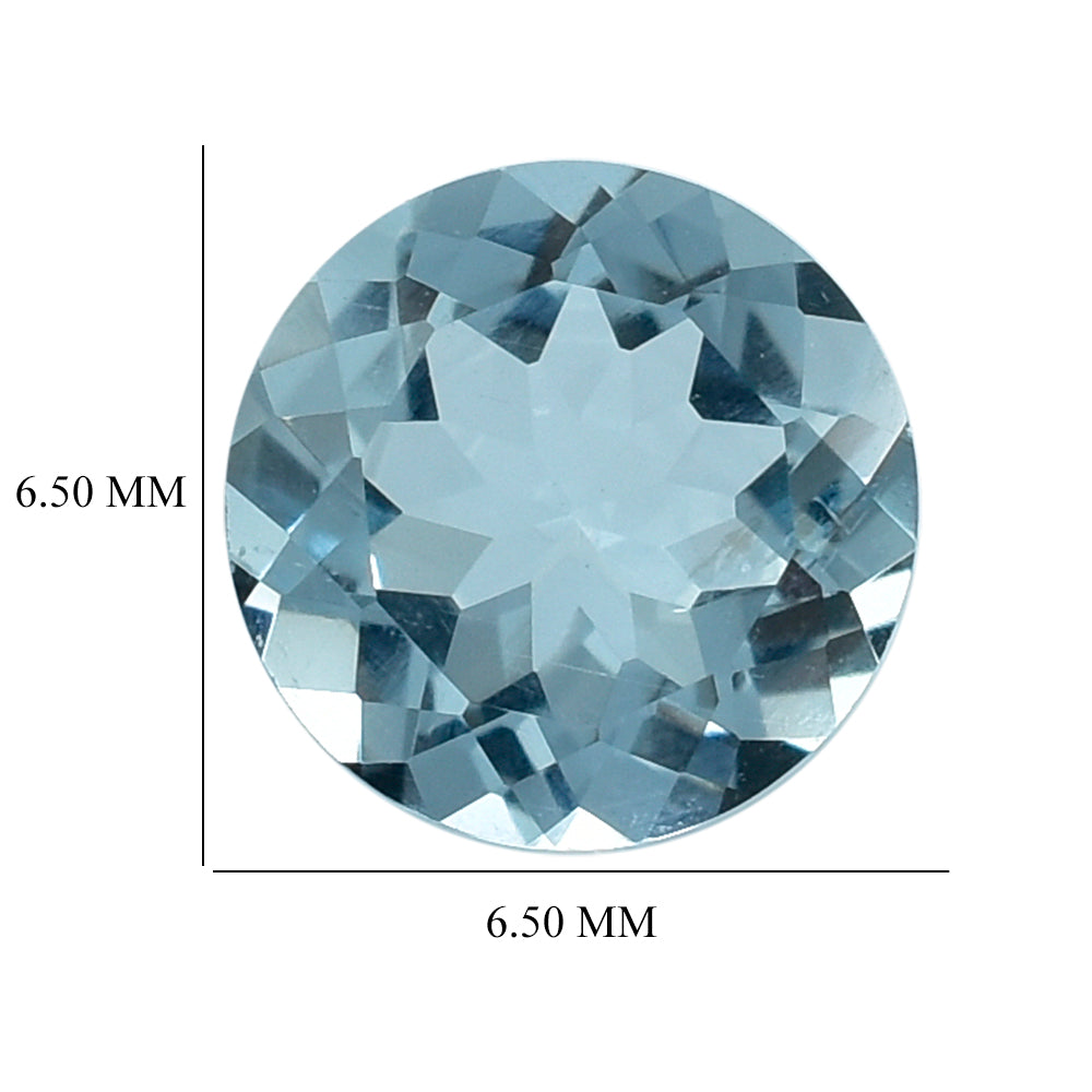 AQUAMARINE CUT ROUND (A/SI) 6.50MM 0.79 Cts.