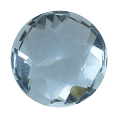 AQUAMARINE CHECKER CUT ROUND (A/SI) 8MM 1.66 Cts.