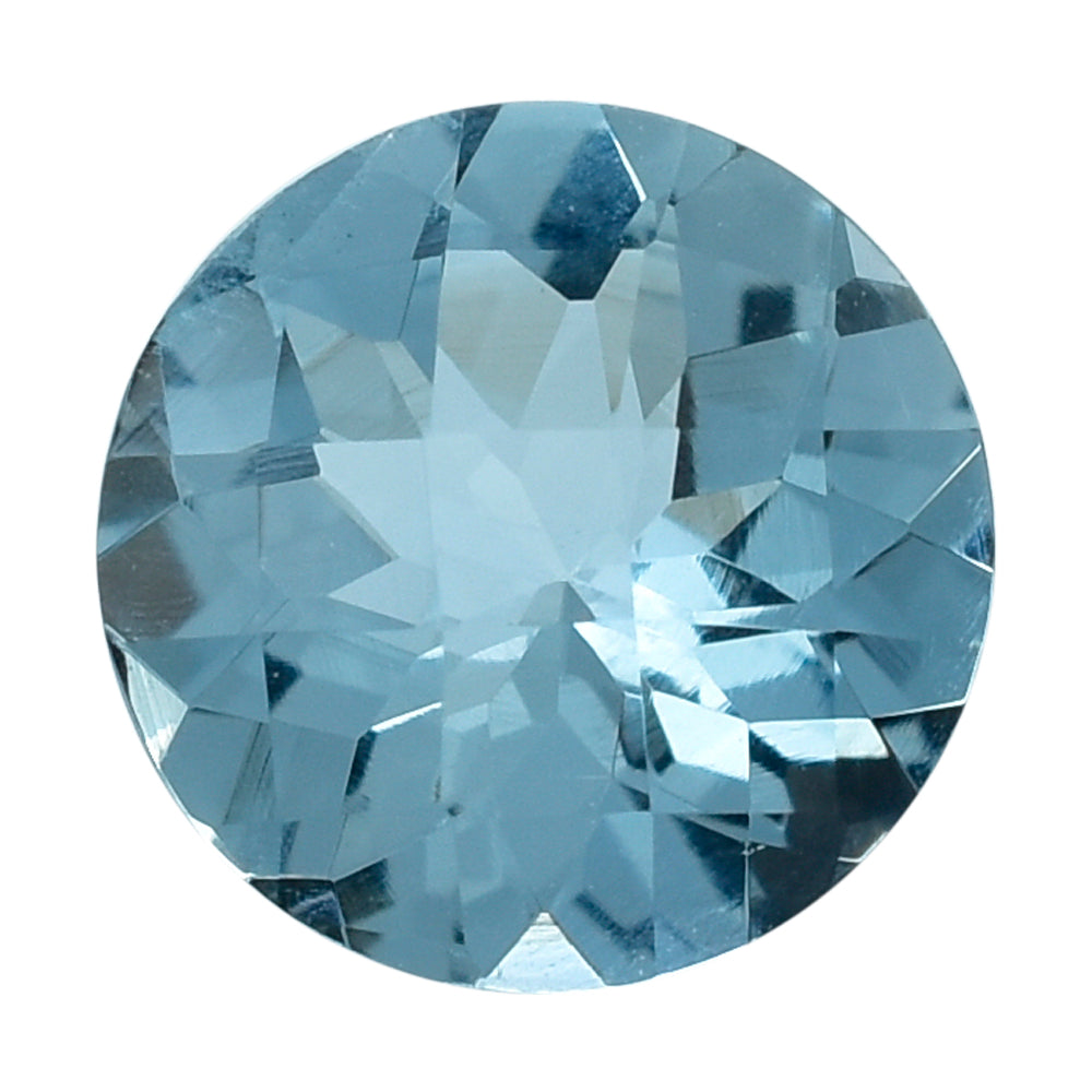 AQUAMARINE CHECKER CUT ROUND (A/SI) 7MM 0.99 Cts.