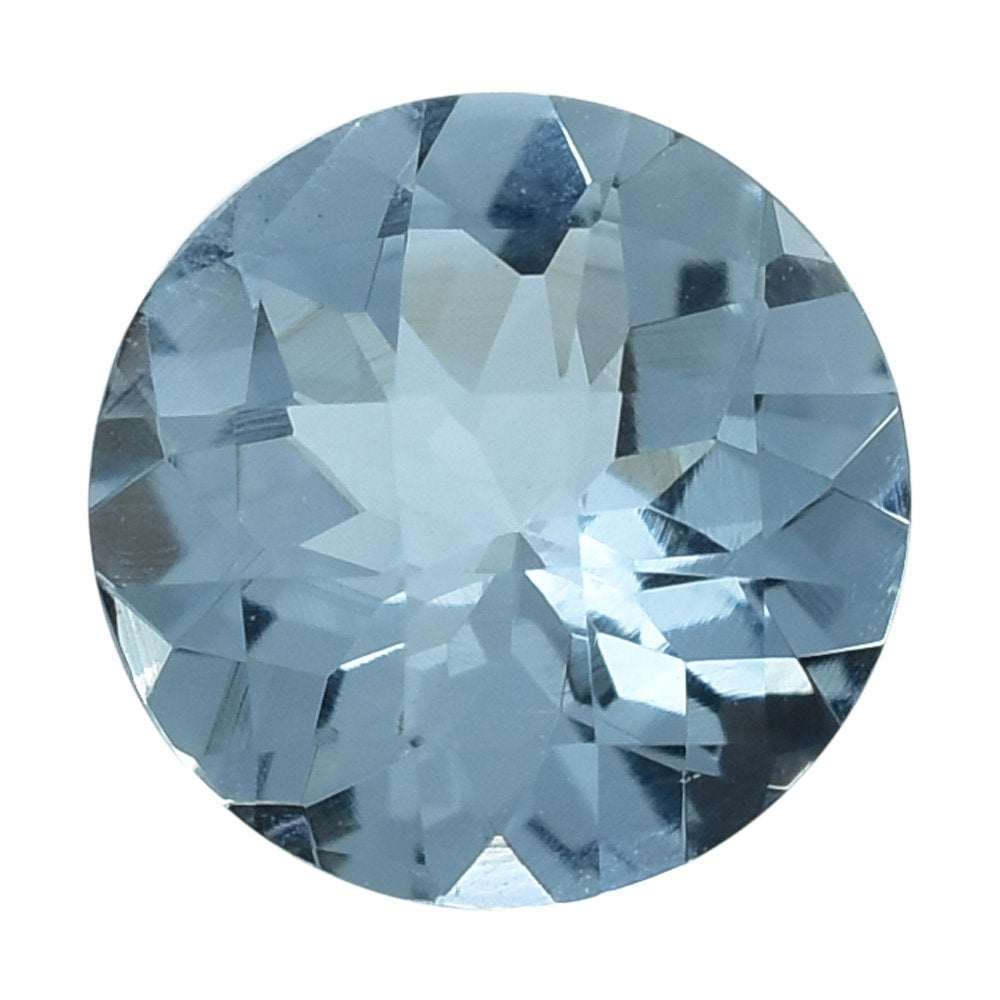 AQUAMARINE CHECKER CUT ROUND (A/SI) 7MM 0.99 Cts.