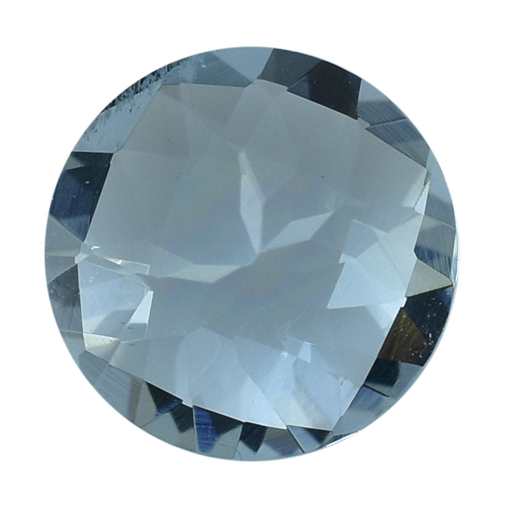 AQUAMARINE CHECKER CUT ROUND (A/SI) 7MM 0.99 Cts.