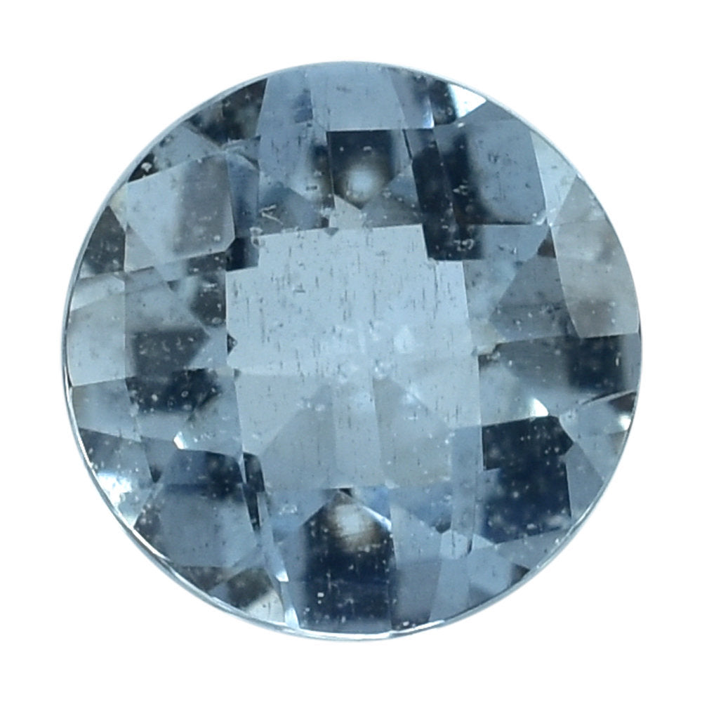 AQUAMARINE CHECKER CUT ROUND (A/SI) 6MM 0.70 Cts.