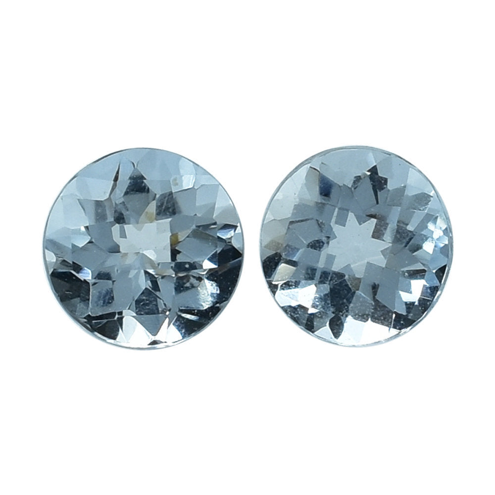 AQUAMARINE CHECKER CUT ROUND (A/SI) 4MM 0.13 Cts.