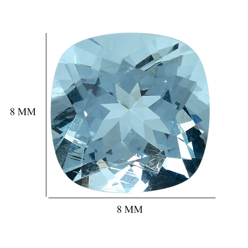 AQUAMARINE CUT CUSHION (A/SI) 8MM 2.25 Cts.