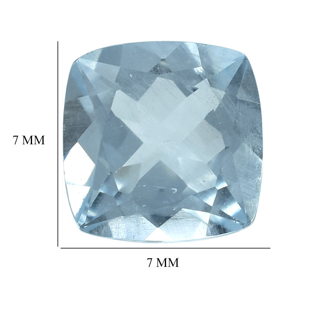 AQUAMARINE ANTIC CUT CUSHION (C/SI) 7MM 1.25 Cts.