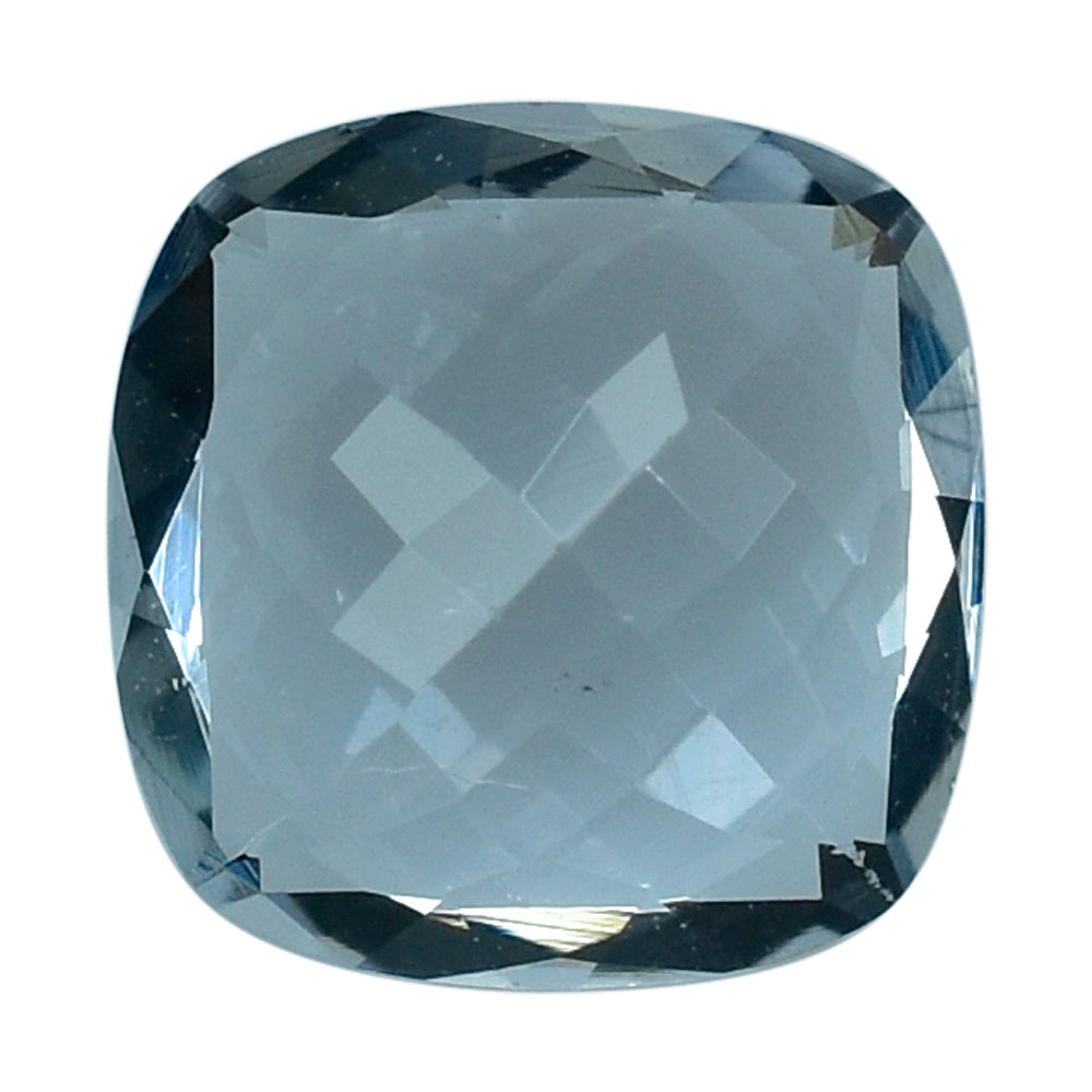 AQUAMARINE CUT CUSHION (C/SI) (WINDOW) 7MM  1.2 Cts.