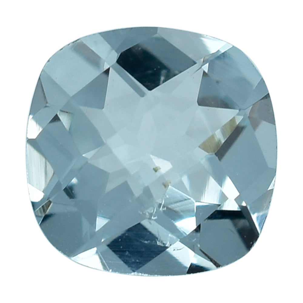 AQUAMARINE CHECKER CUT CUSHION (C/SI) 6MM 0.7 Cts.