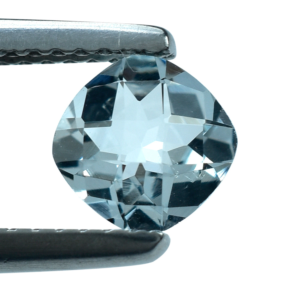 AQUAMARINE CHECKER CUT CUSHION (C/SI) 6MM 0.7 Cts.