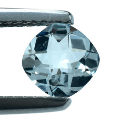 AQUAMARINE CHECKER CUT CUSHION (C/SI) 6MM 0.7 Cts.