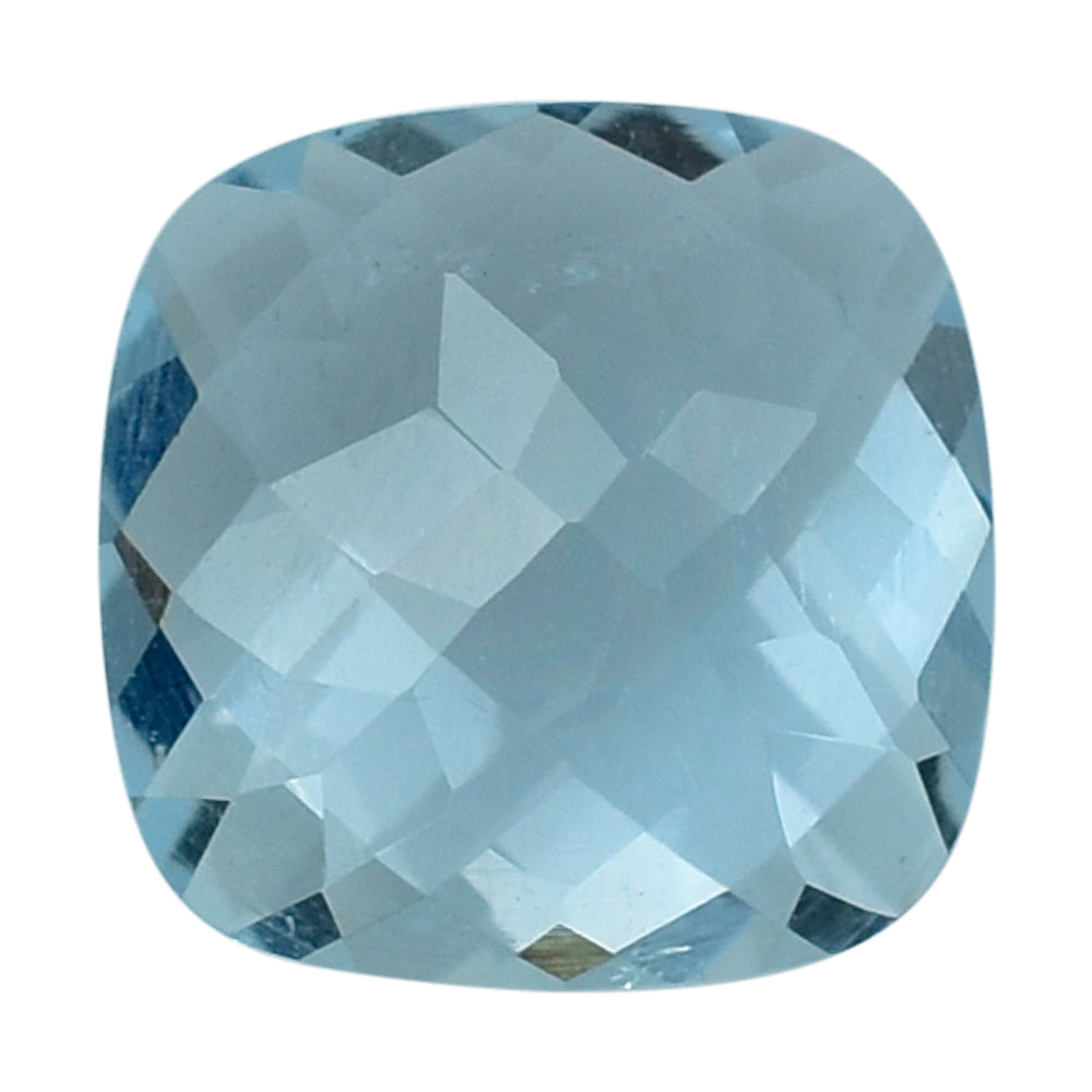 AQUAMARINE CHECKER CUT CUSHION (A/SI) 7MM 1.03 Cts.
