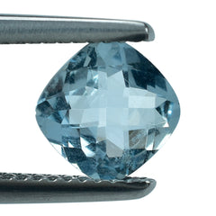 AQUAMARINE CHECKER CUT CUSHION (A/SI) 7MM 1.03 Cts.