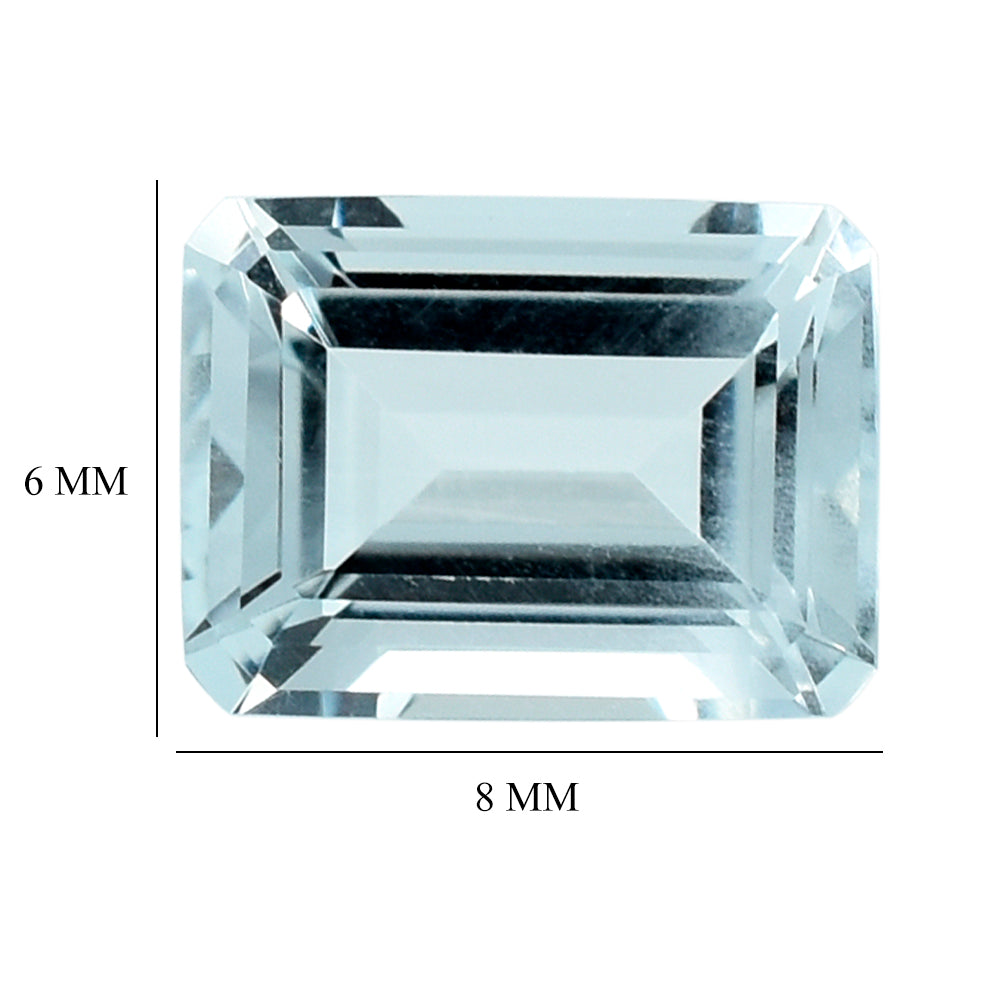 AQUAMARINE CUT OCTAGON (C/SI) 8X6MM 1.5 Cts.