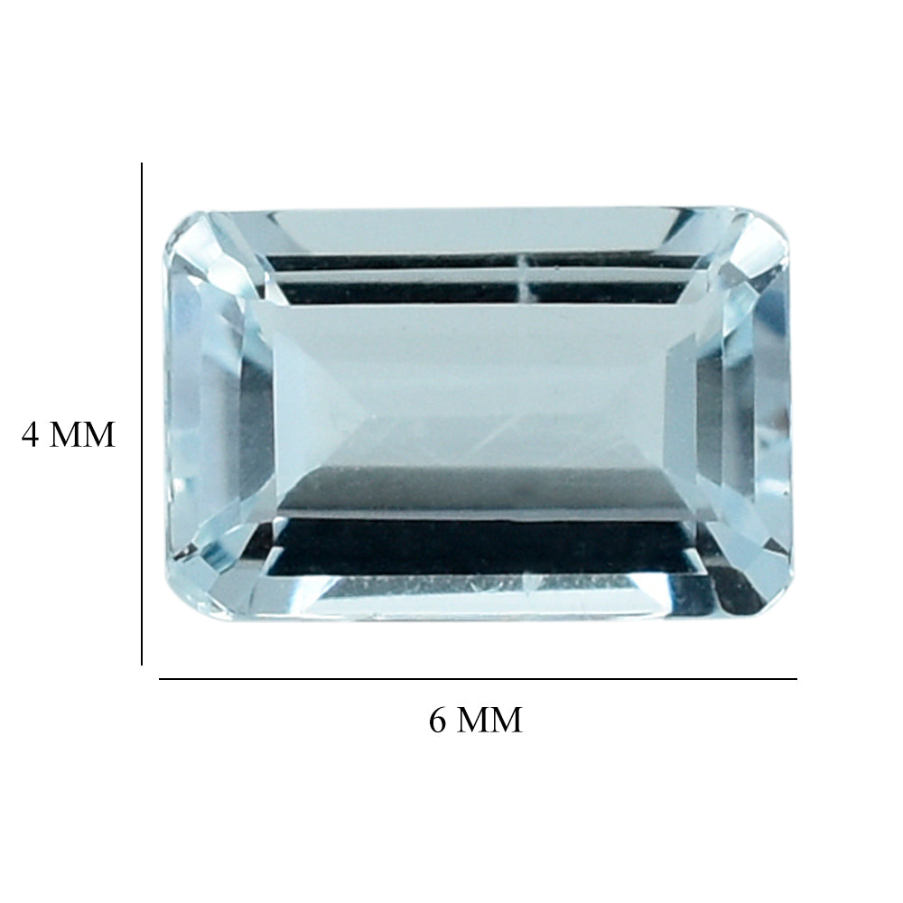 AQUAMARINE CUT OCTAGON (C/SI) 6X4MM 0.45 Cts.
