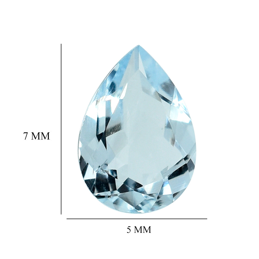 AQUAMARINE CUT PEAR (B) 7X5MM 0.58 Cts.