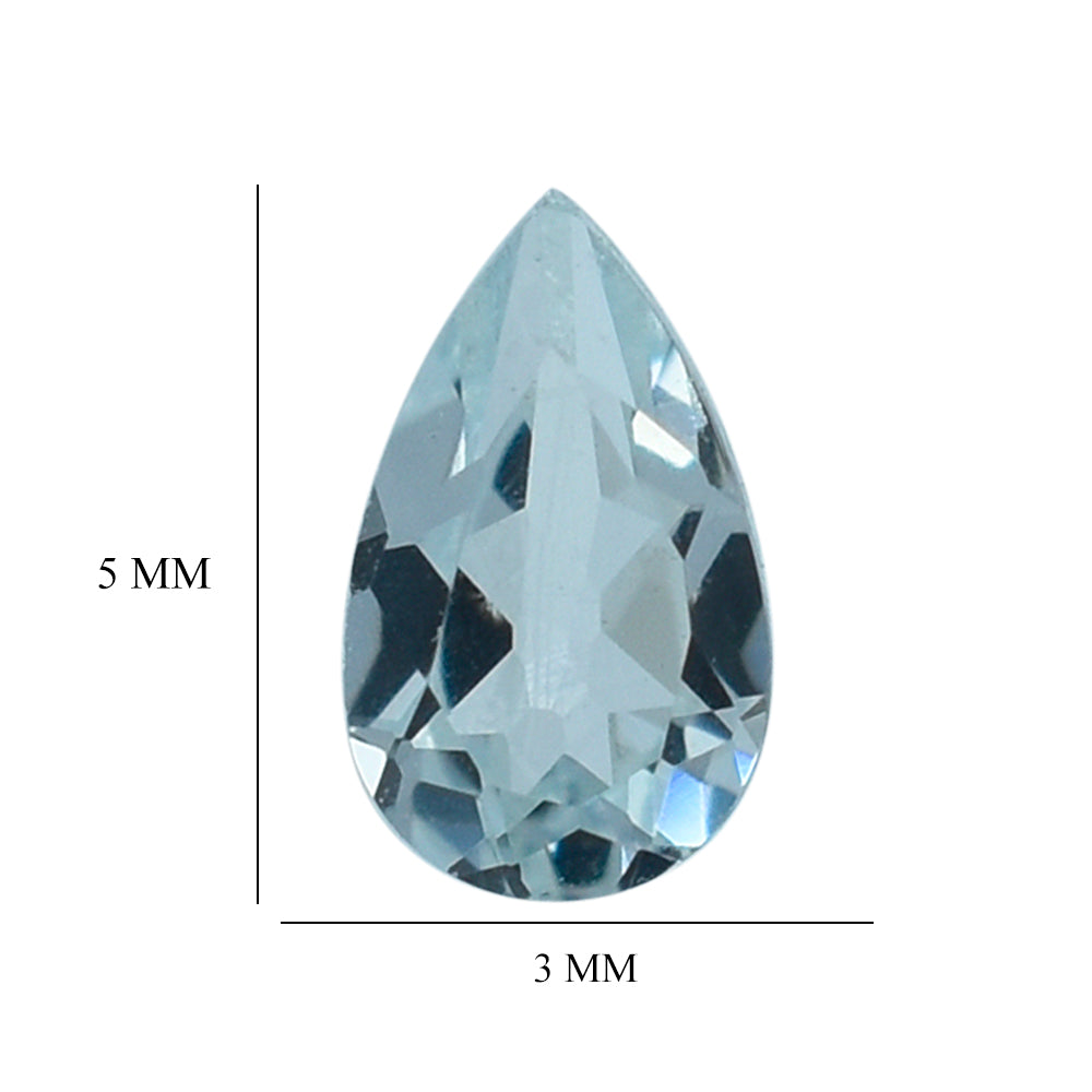 AQUAMARINE CUT PEAR (C/SI) 5X3MM 0.2 Cts.
