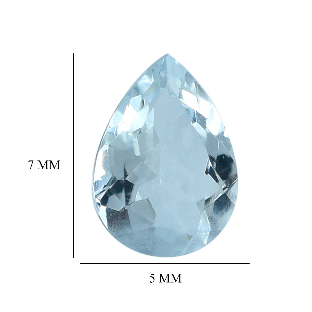 AQUAMARINE CUT PEAR (C/SI) (WINDOW) 7X5MM 0.65 Cts.