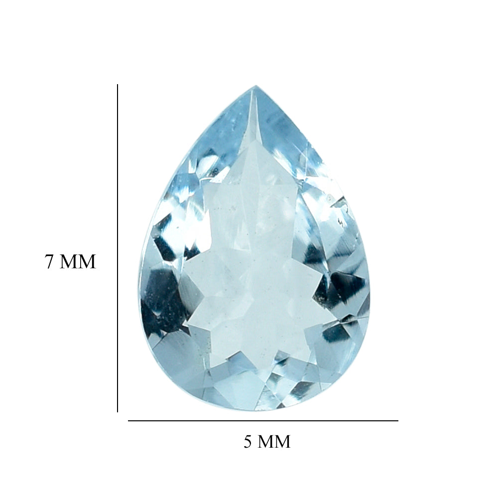 AQUAMARINE CUT PEAR (A/SI) (WINDOW) 7X5MM 0.50 Cts.