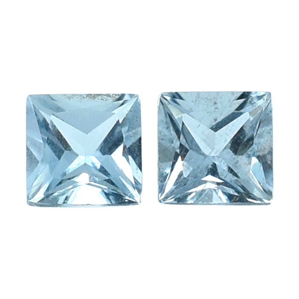 AQUAMARINE PRINCESS CUT SQUARE (A/SI) 3MM 0.13 Cts.