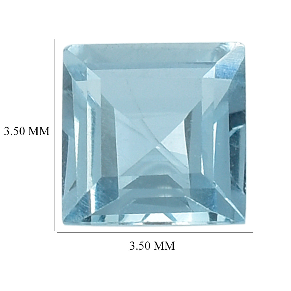 AQUAMARINE CUT SQUARE (A/SI) 3.50MM 0.21 Cts.