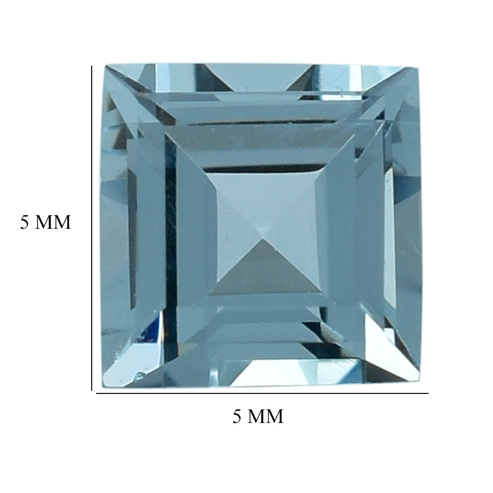 AQUAMARINE CUT SQUARE (B) 5MM 0.60 Cts.