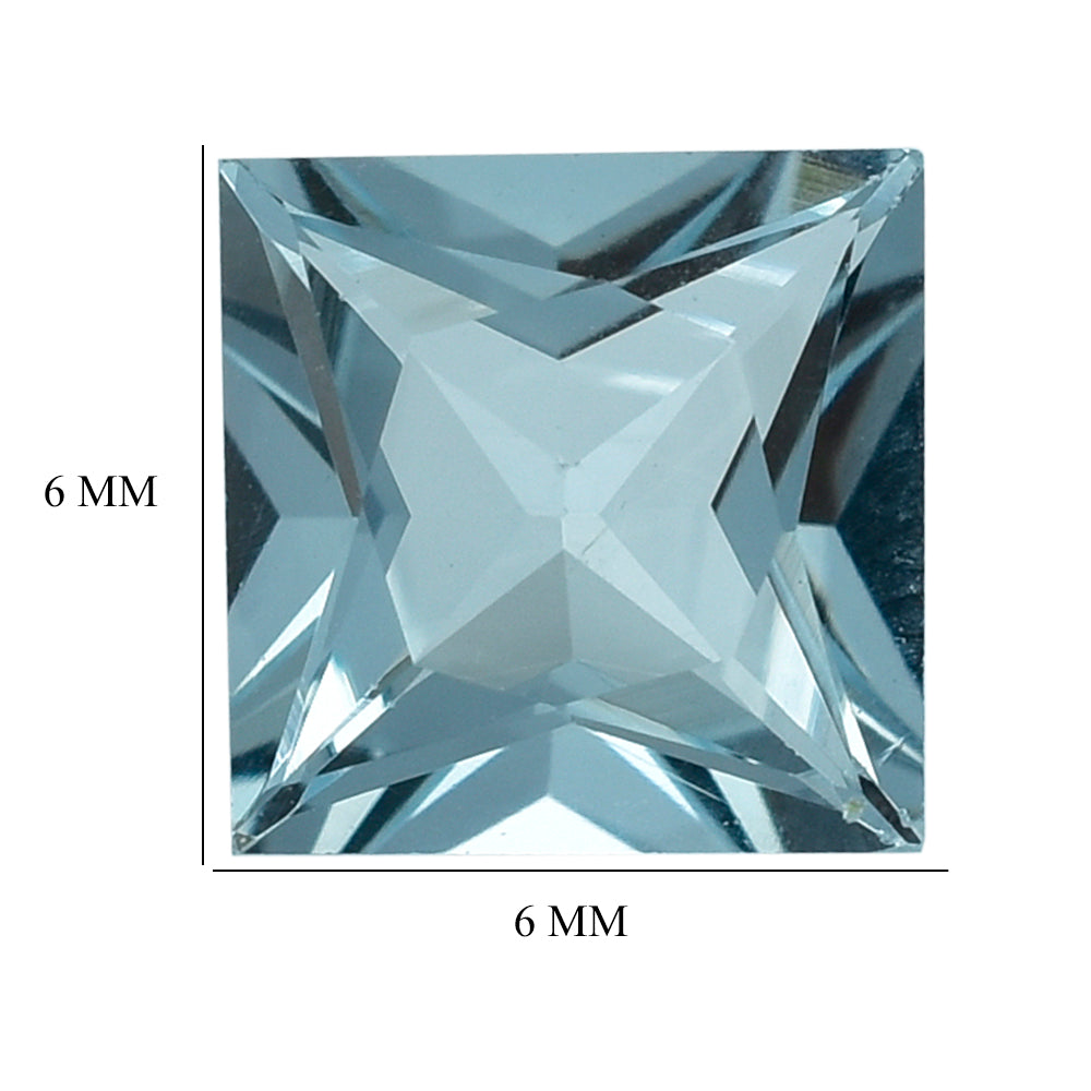 AQUAMARINE PRINCESS CUT SQUARE (B) 6MM 0.95 Cts.