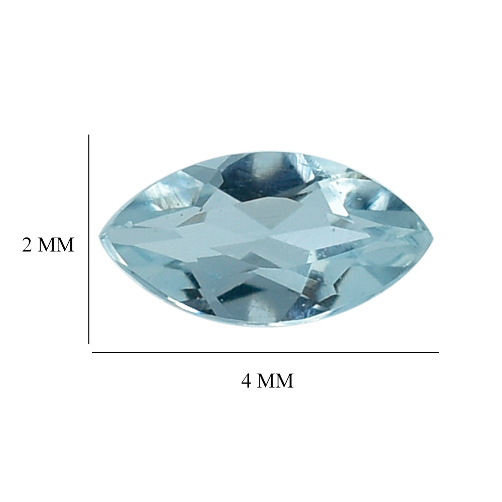 AQUAMARINE CUT MARQUISE (B) 4X2MM 0.06 Cts.