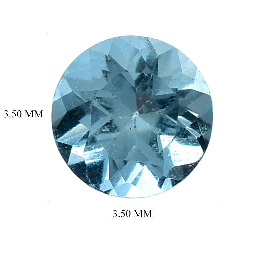 AQUAMARINE CUT ROUND (A+/SI) 3.50MM 0.18 Cts.