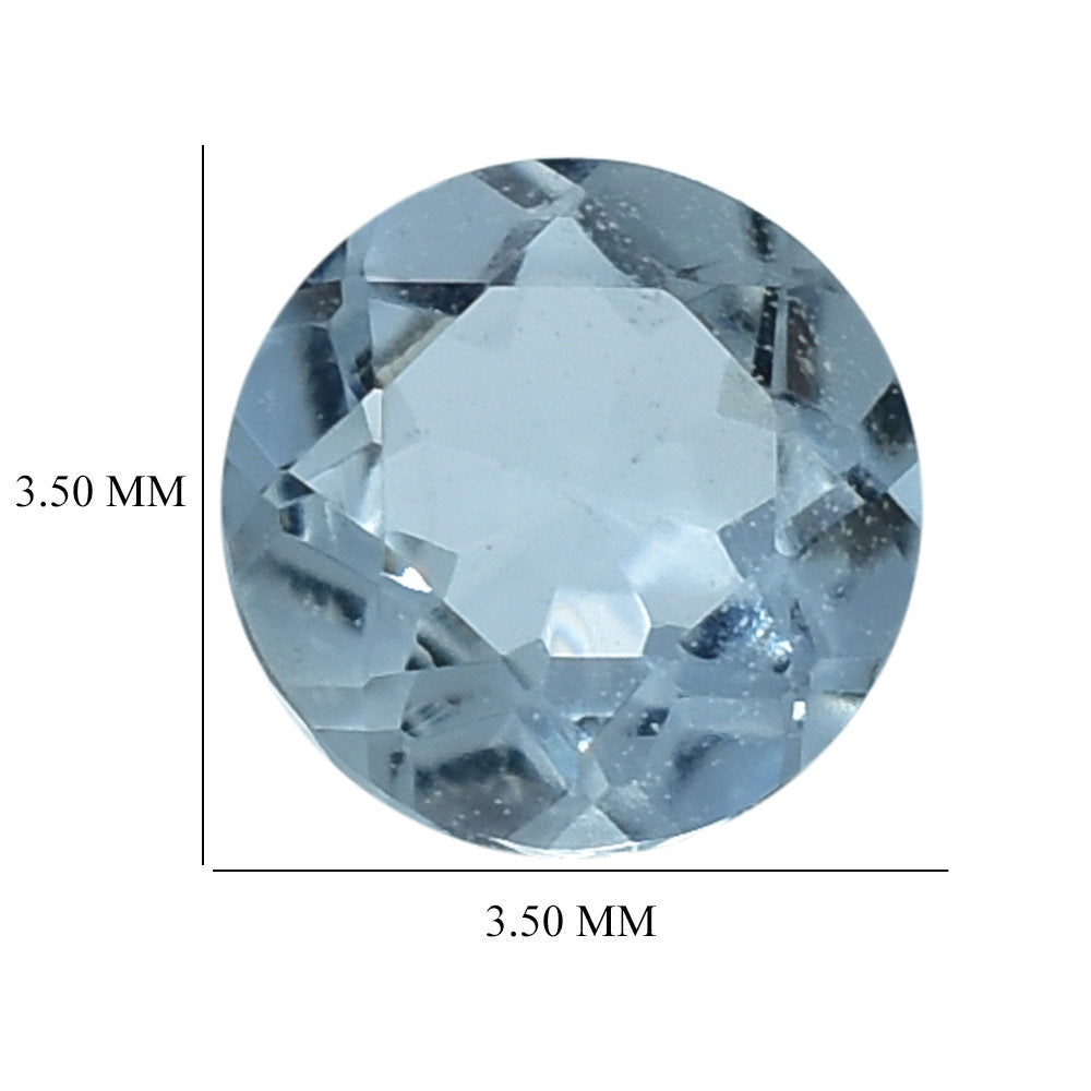 AQUAMARINE CUT ROUND (A+/SI) (WINDOW) 3.50MM 0.1 Cts.