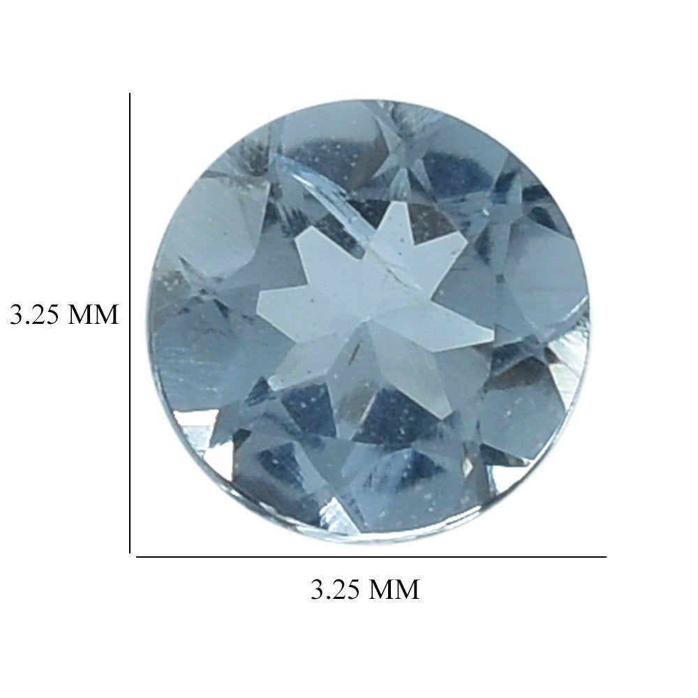 AQUAMARINE CUT ROUND (A+/SI) 3.25MM 0.11 Cts.