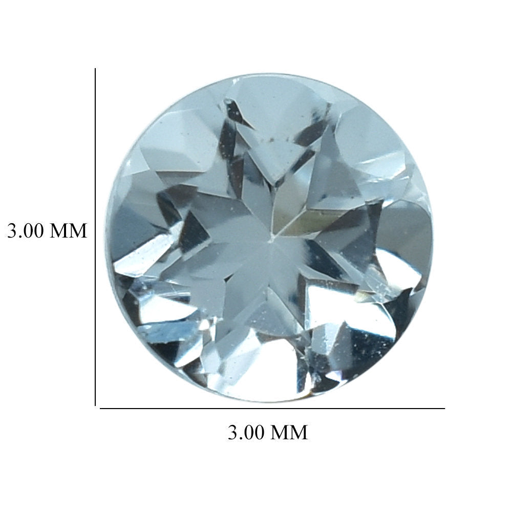 AQUAMARINE CUT ROUND (A+/SI) 3MM 0.10 Cts.