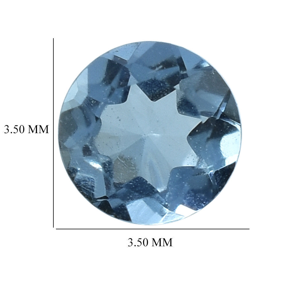 AQUAMARINE CUT ROUND (A++++) 3.50MM 0.15 Cts.