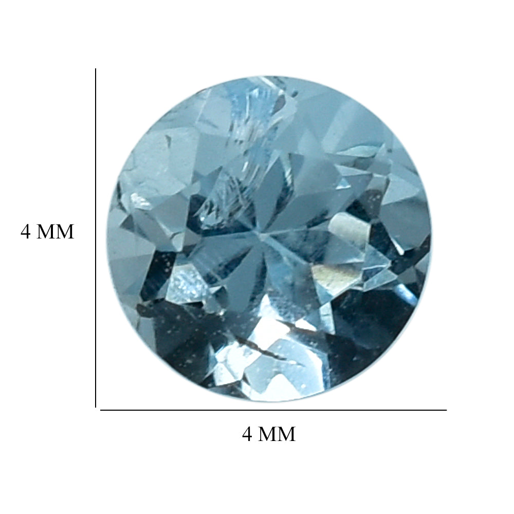 AQUAMARINE CUT ROUND (A/SI) 4MM 0.24 Cts.