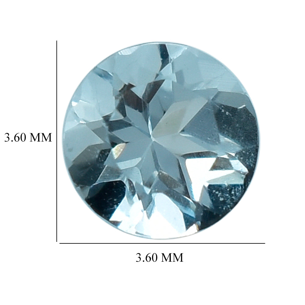 AQUAMARINE CUT ROUND A/SI) 3.60MM 0.14 Cts.