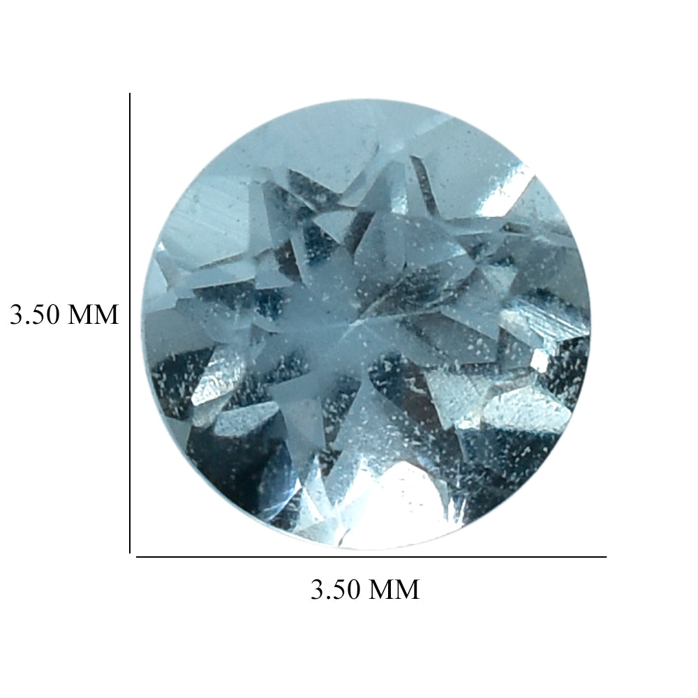 AQUAMARINE CUT ROUND (A/SI) 3.50MM 0.175 Cts.