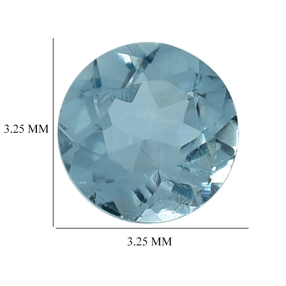 AQUAMARINE CUT ROUND (A/SI) 3.25MM 0.19 Cts.