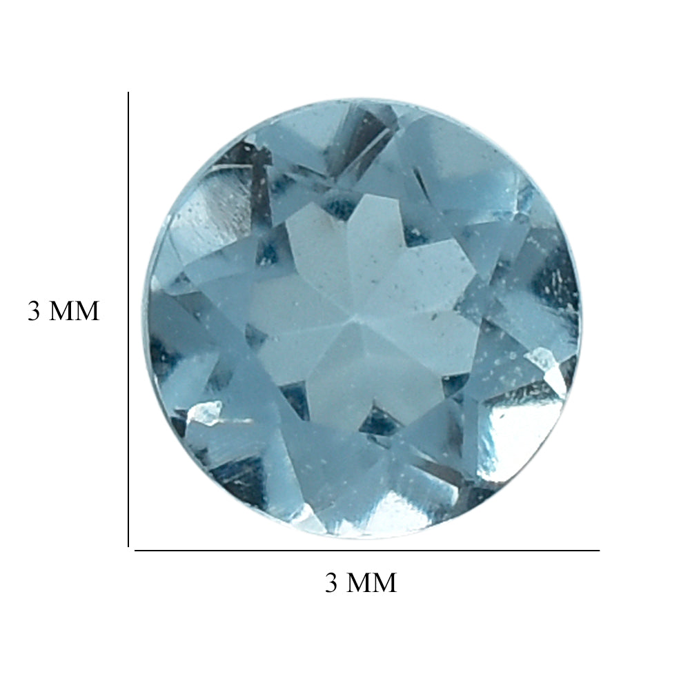 AQUAMARINE CUT ROUND (A/SI) 3MM 0.10 Cts.