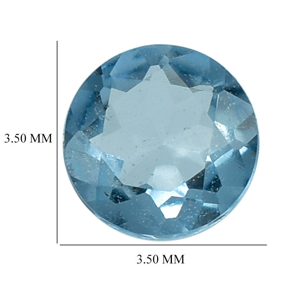AQUAMARINE CUT ROUND (A+) (WINDOW) 3.50MM 0.13 Cts.