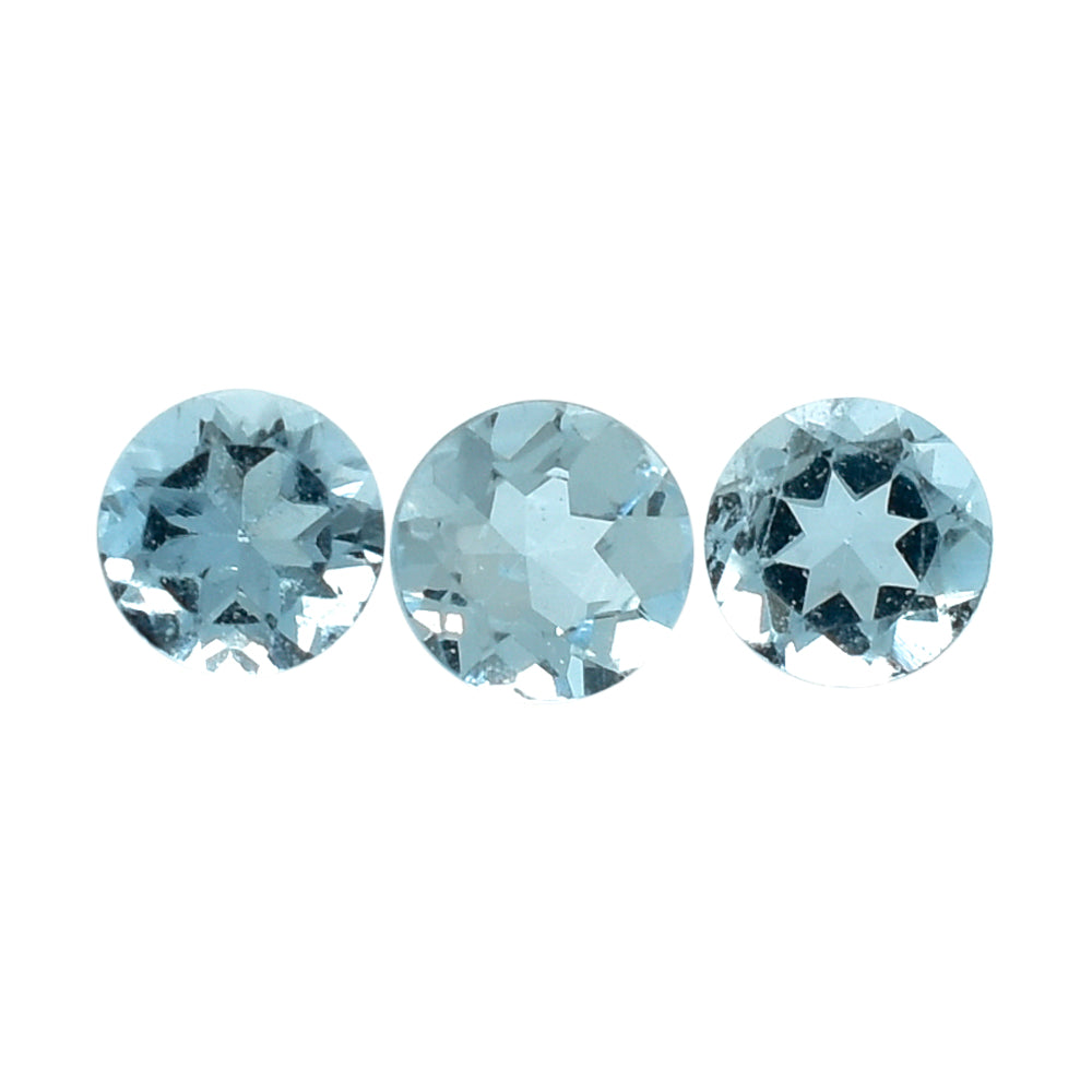 AQUAMARINE CUT ROUND (A) 2.40MM 0.06 Cts.