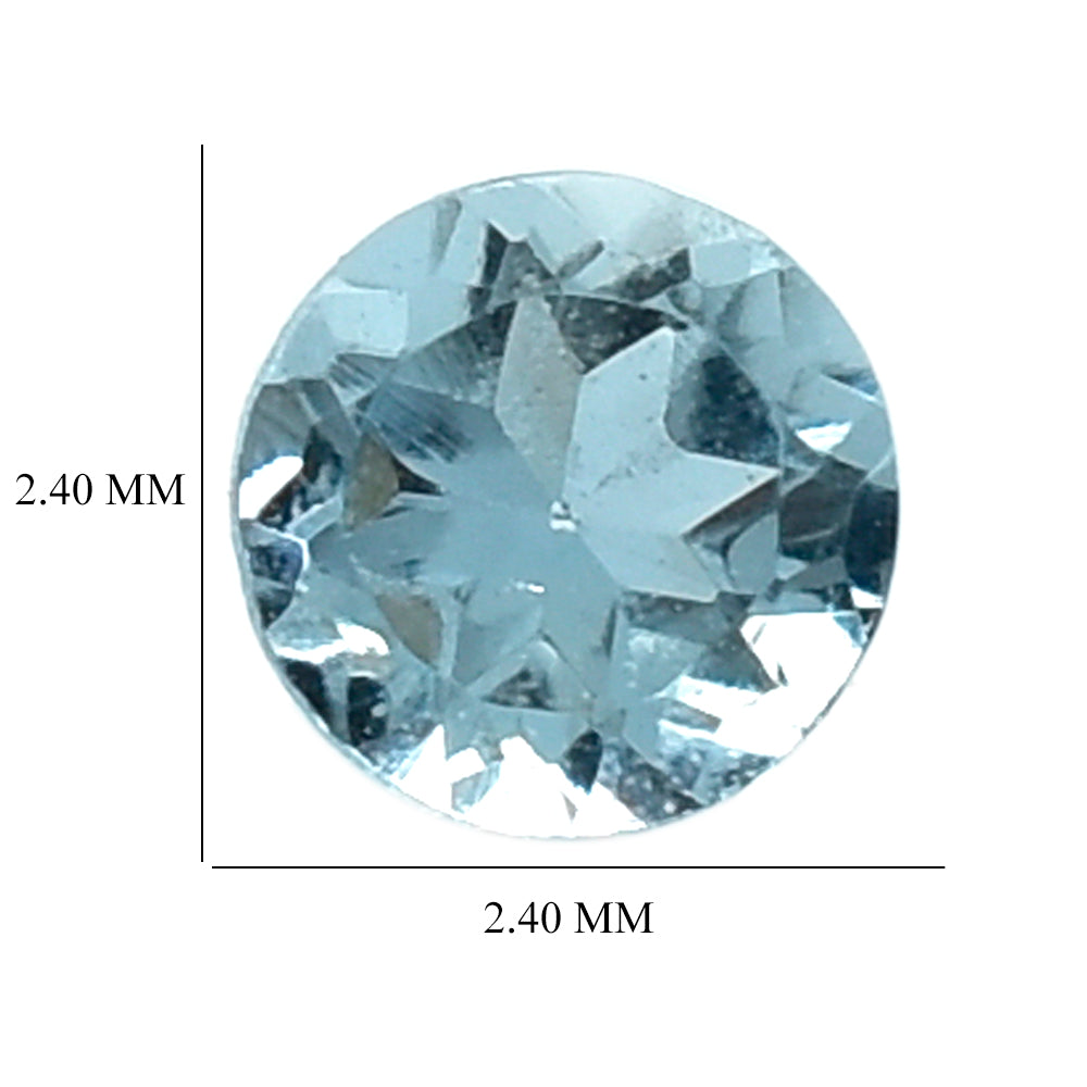 AQUAMARINE CUT ROUND (A) 2.40MM 0.06 Cts.