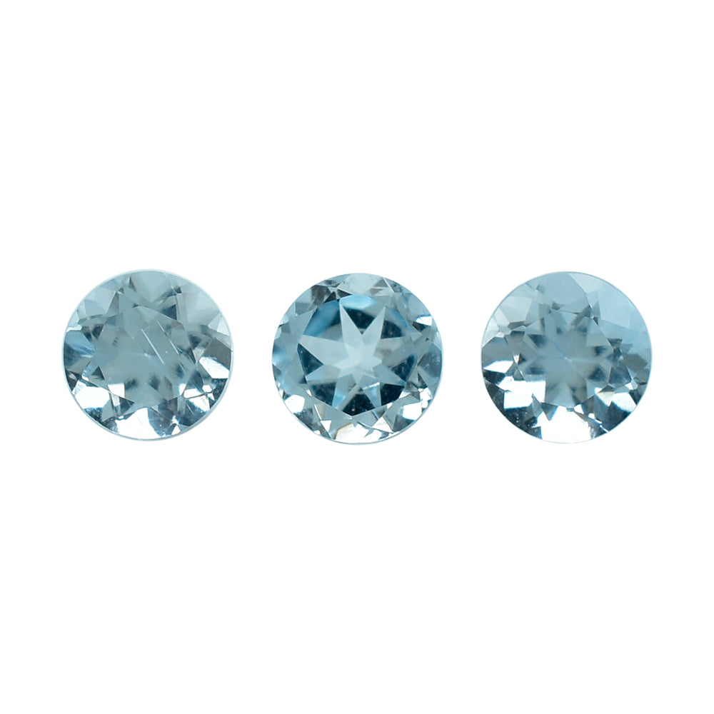 AQUAMARINE CUT ROUND (A) 3.50MM 0.19 Cts.