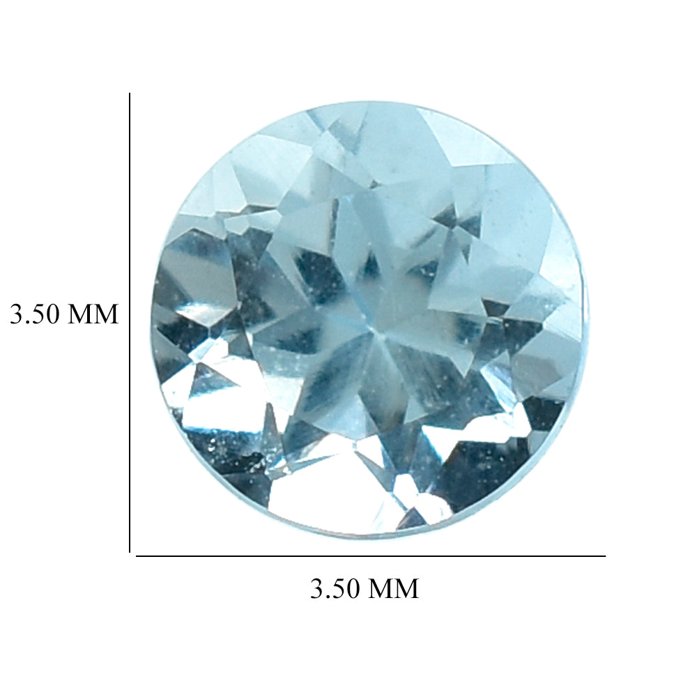 AQUAMARINE CUT ROUND (A) 3.50MM 0.19 Cts.