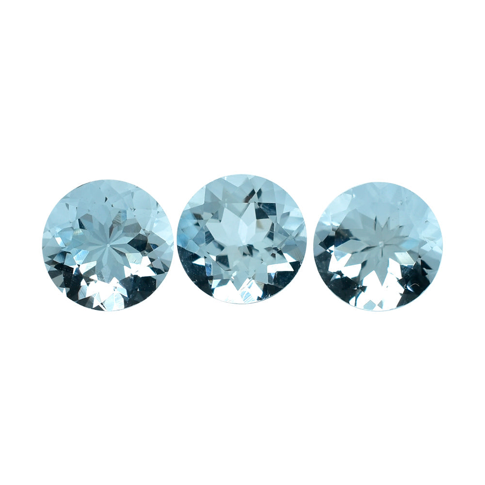 AQUAMARINE CUT ROUND (A) 6MM 0.75 Cts.