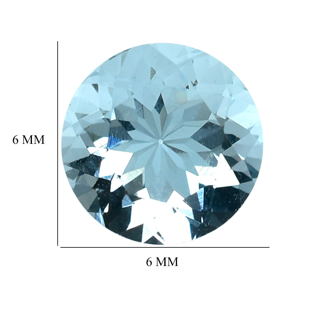 AQUAMARINE CUT ROUND (A) 6MM 0.75 Cts.